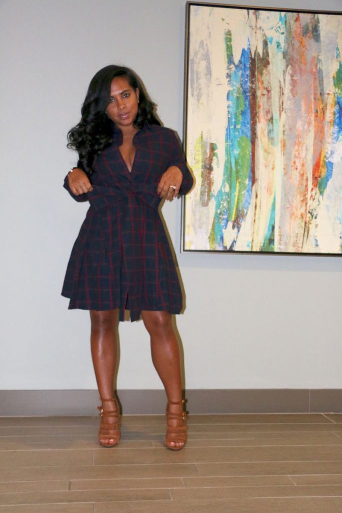 maje RULY Checked shirt dress