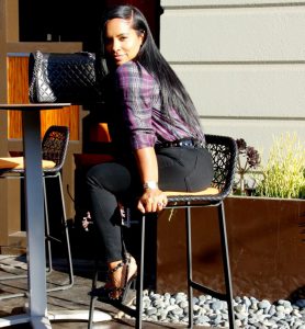 fashion blogger plaid shirt valentino rockstud