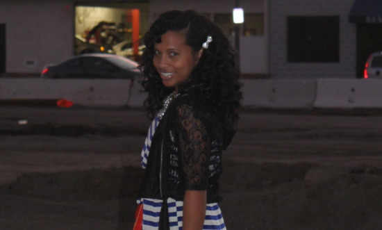 Fredericks of Hollywood Jacket, Miu Miu wedges, LV bag