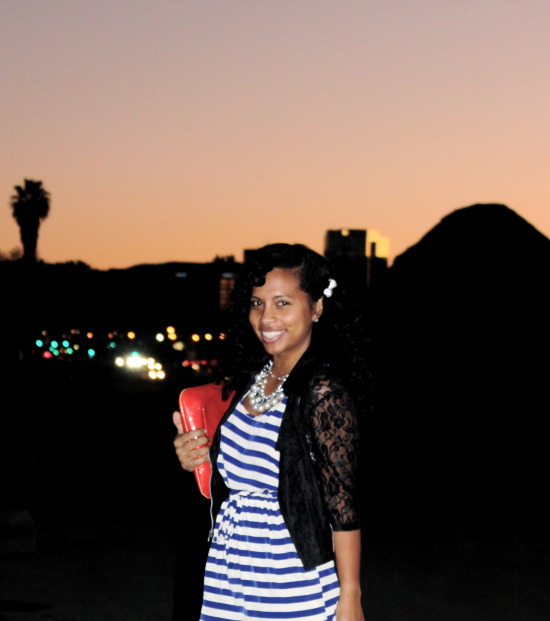 Fredericks of Hollywood Jacket, Miu Miu wedges, LV bag