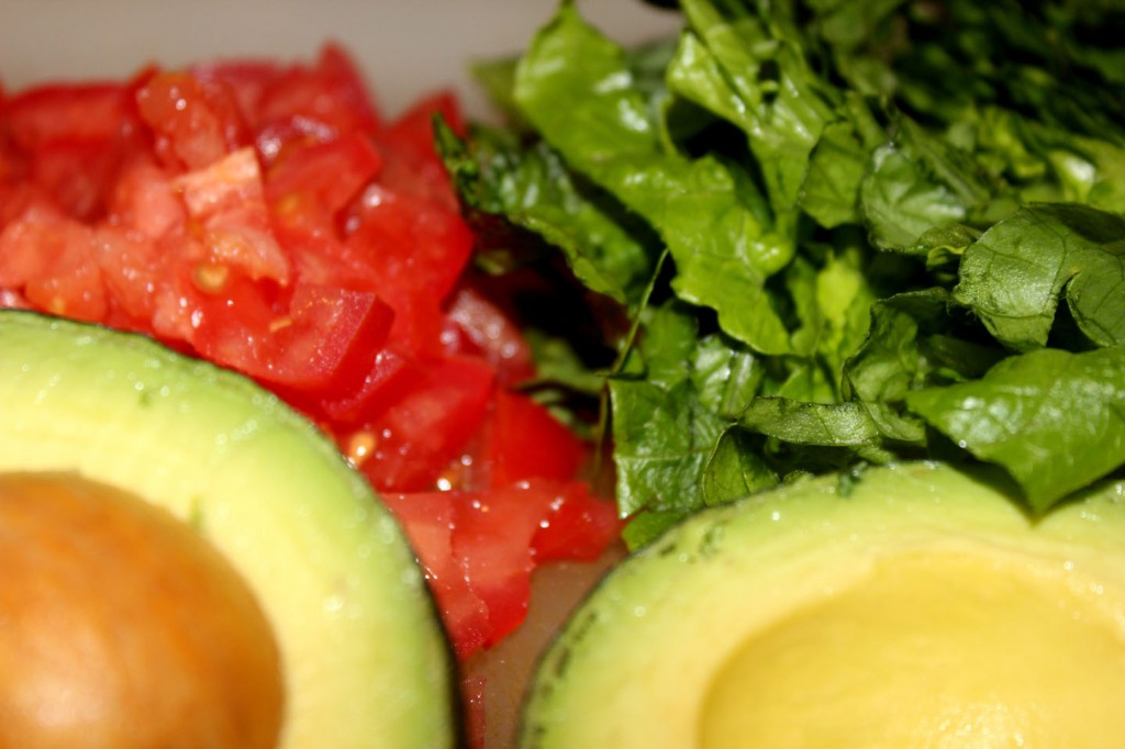 lettuce, tomatoes, avocado