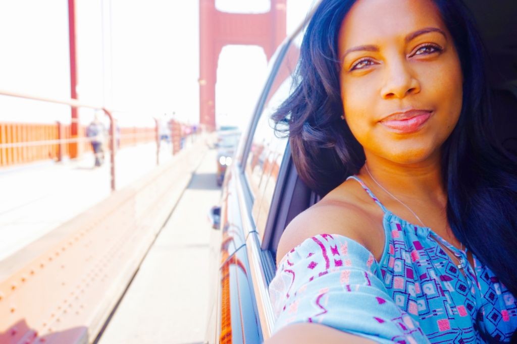 Tanya Major on the San Francisco Golden Gate Bridge